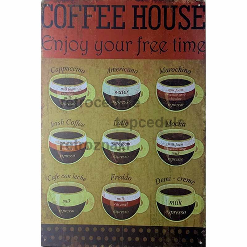 Plechová cedule Coffee House