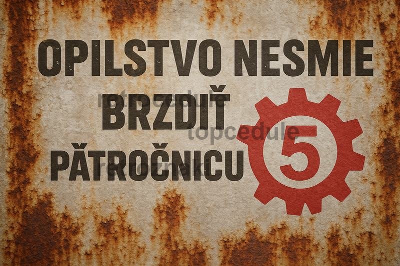 Plechová ceduľa Opilstvo nesmie brdiť päťročnicu