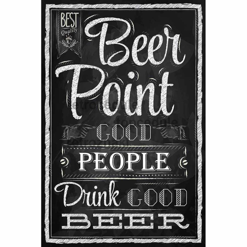 Znak Beer Point Dobri ljudje pijejo dobro pivo Znak Beer Point Dobri ljudje pijejo dobro pivo