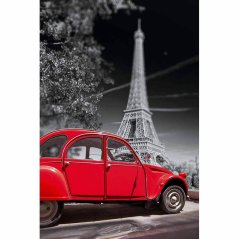 Cedule Paříš Red Car Eifel Tower