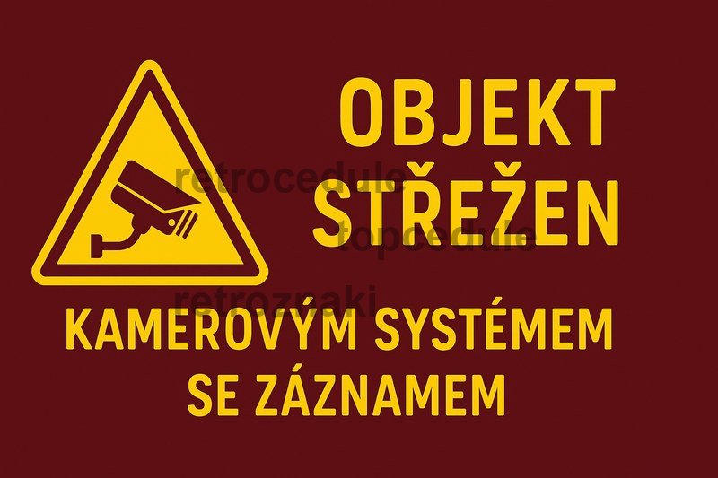 Podpisz oznaczenie Objekt Střežen - Kamerovým systémem se záznamem Podpisz oznaczenie Objekt Střežen - Kamerovým systémem se záznamem