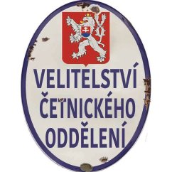 Cedule Velitelství Četnického Oddělení