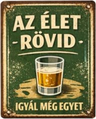 Sheet metal sign of the Az Élet - Rovid