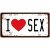 Ceduľa značka I love Sex