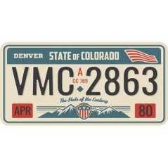 Ceduľa USA značky - Colorado Ceduľa USA značky - Colorado