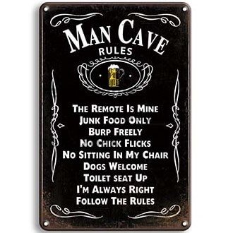 Man Cave szabályok jele