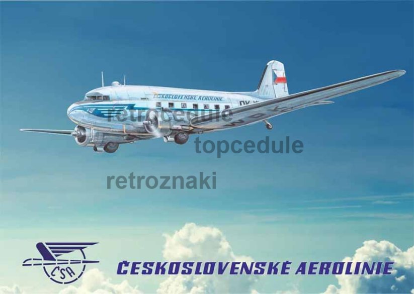 Ceduľa Lietadlo Československé Aerolinie  - Retro plechové cedule