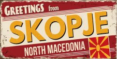 Znak blaszany Skopje - North Macedonia