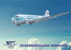 Cedule Letadlo Československé Aerolinie - Retro plechové cedule