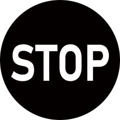 Znak Stop black