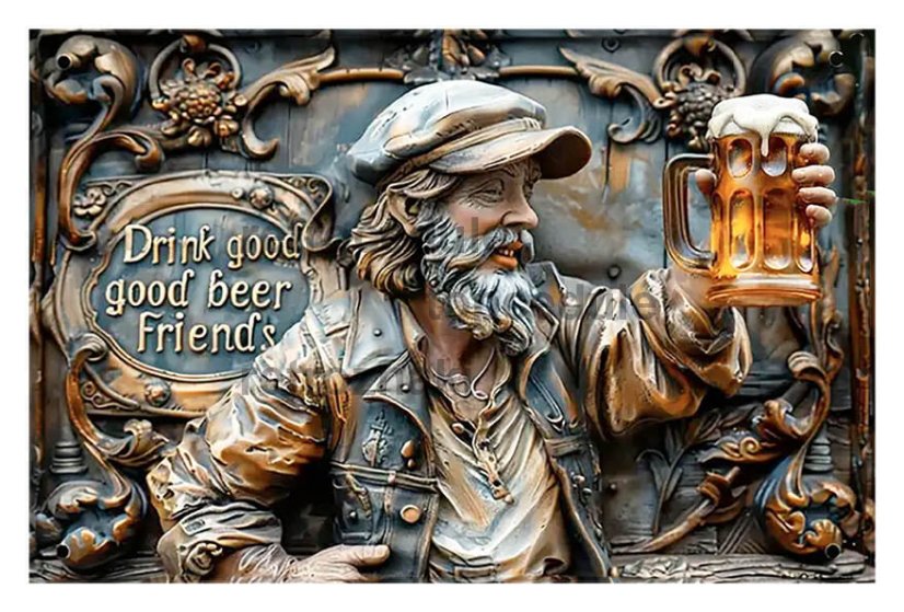 Opozorilni znak Drink good  - good beer friends
