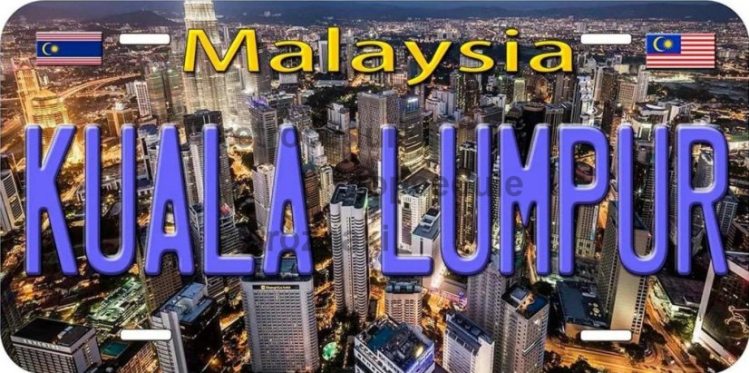 Pločevinasti znak Kuala Lumpur Malaysia