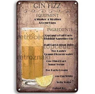 Ceduľa Drink Gin Fizz Ceduľa Drink Gin Fizz