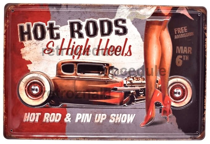 Pločevinasti znak Hot Rod - Hight Hells Pločevinasti znak Hot Rod - Hight Hells