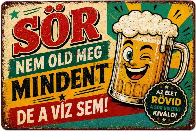 Bádogtábla Sor nem old meg mindent de a viz sem!