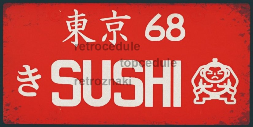Znak blaszany Sushi