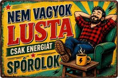 Plechová ceduľa Nem Vagyok lusta csak energiát spórolok