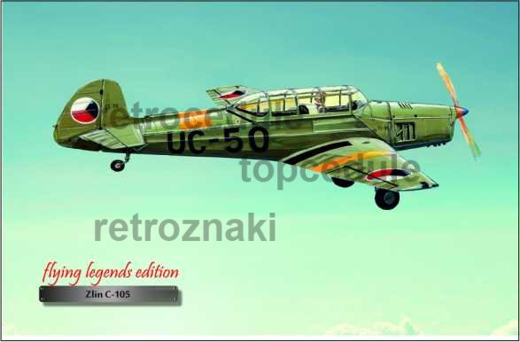 Ceduľa lietadlo Zlín 126 Tréner