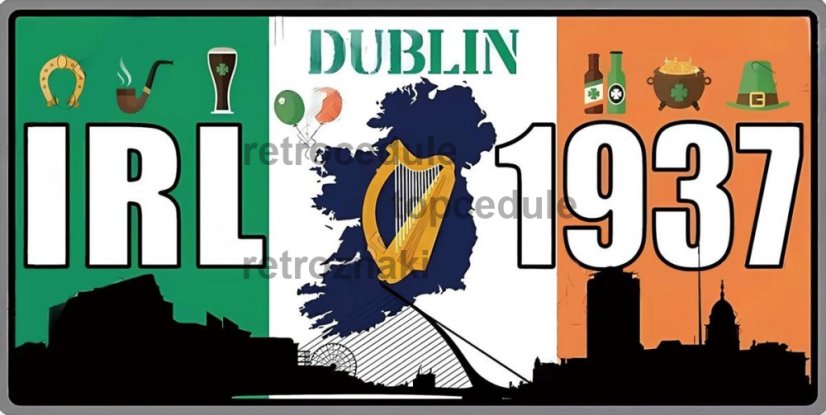 Znak blaszany Dublin Ireland 1937