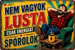 Bádogtábla Nem Vagyok lusta csak energiát spórolok