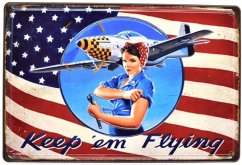 Znak blaszany Keepem Flying