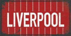 Plechová ceduľa Liverpool