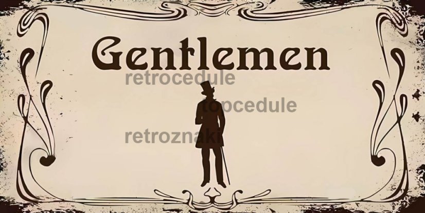 Znak blaszany Restrooms gentlemen Znak blaszany Restrooms gentlemen