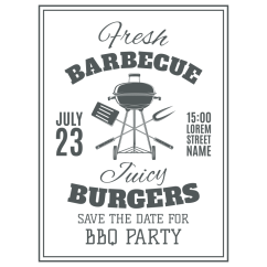 Barbecue Burgers Party 3 sign Barbecue Burgers Party 3 sign