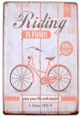 Tin sign Riding is Fun!