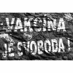 Cedule Vakcína je svoboda! Cedule Vakcína je svoboda!