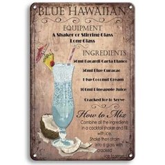 Ceduľa Drink Blue Hawaiian