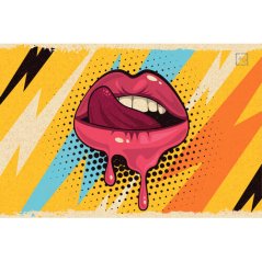 Ceduľa Retro Vontage Red Lips