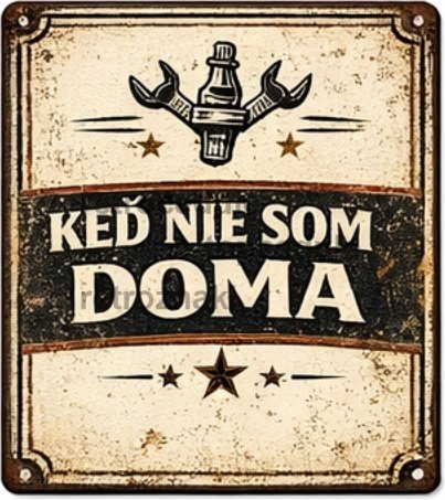 Plechová cedule v Plechová cedule v