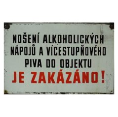 Ceduľa Nošení alkoholických nápoju