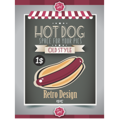 Znak Hot Dog - w starym stylu