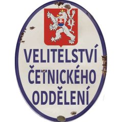 Cedule Velitelství Četnického Oddělení