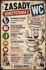 Tabliczka blaszana Zasady Korzystania z WC