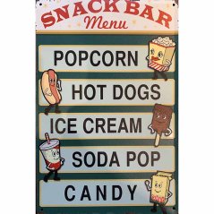Ceduľa Snack Bar Menu