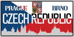 Plechová ceduľa Czech Republik Prague Brno