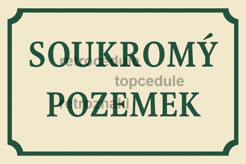 Podpisz oznaczenie Soukromý pozemek