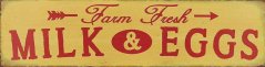 Ceduľa Milk and Eggs - Farm Fresh