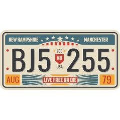 Ceduľa USA značky - New Hampshire Manchester