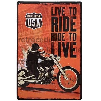 Ceduľa Live to ride ride to live