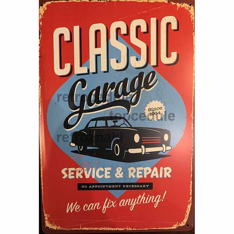 Plechová ceduľa  Classic Garage