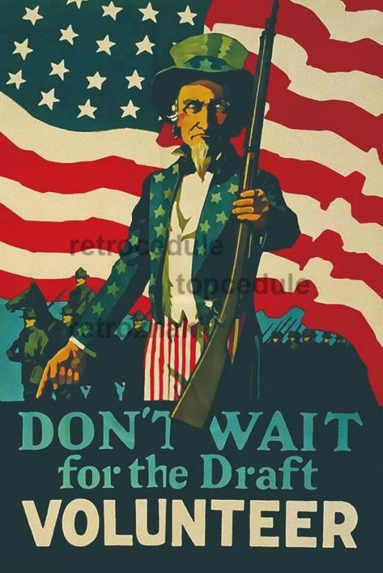 Znak Dont Wait for the Draft Volunteer