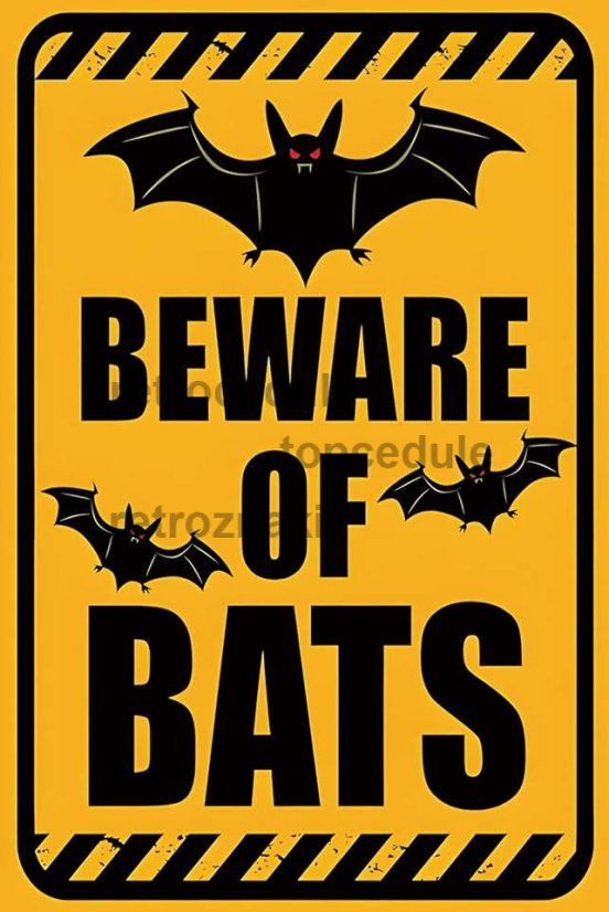 Znak  Beware Of Bats