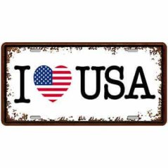 Ceduľa značka I love USA