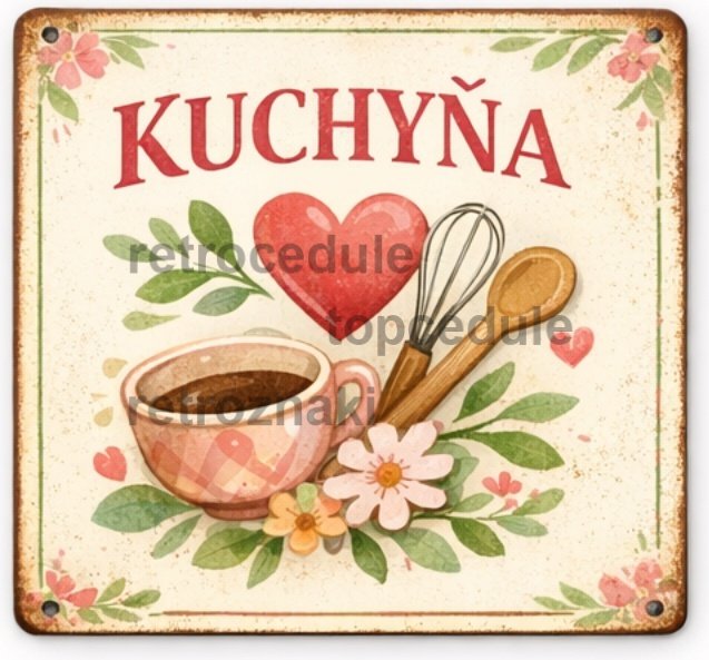 Pločevinasti znak Kuchyňa