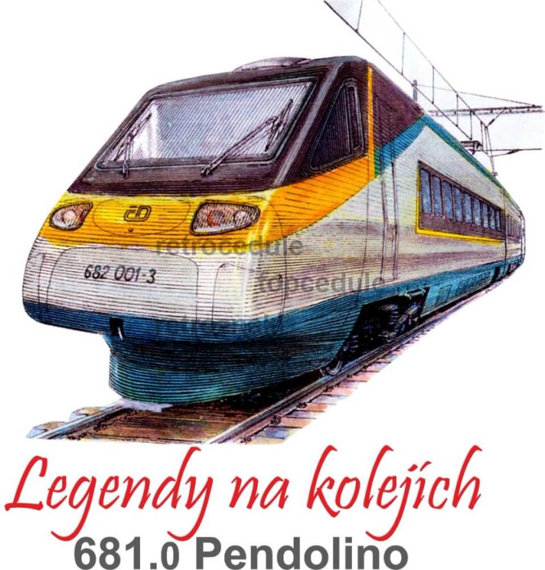 Plechová cedule Lokomotiva Pendolino 681.0