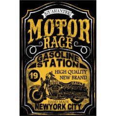 Ceduľa Motor Race Gasoline Station NewYork City